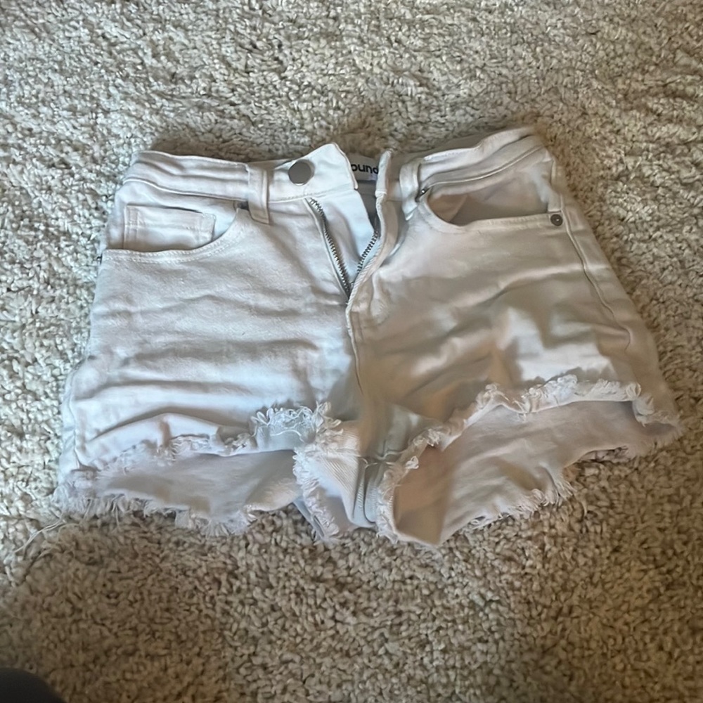 White jean shorts